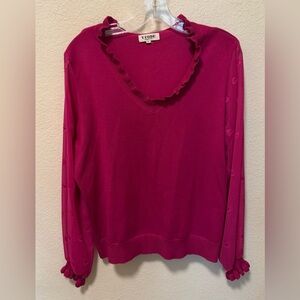 Women's Pink Ruffle Blouse
